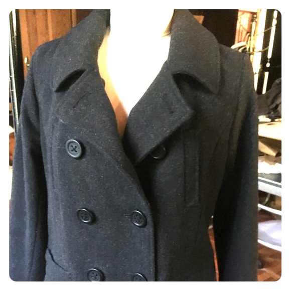 American Eagle Outfitters Charcoal Grey Pea Coat - Picture 1 of 4